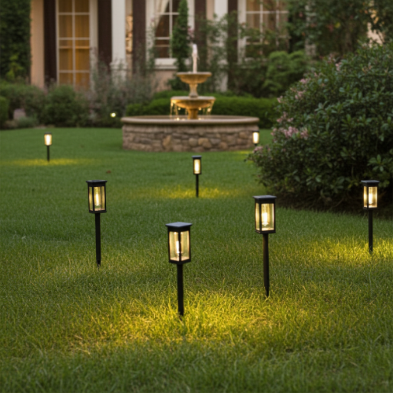 CEGarden solar filament trail lights waterproof outdoor garden stake lights 6 pack