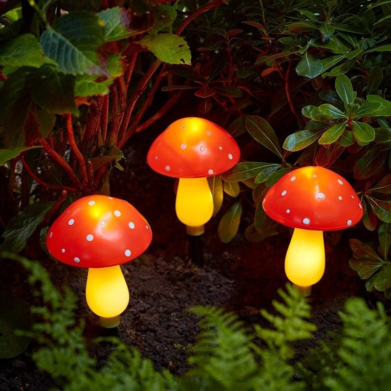 8 Pack Solar Outdoor Red Mushroom Decorative Lights - CE GARDEN