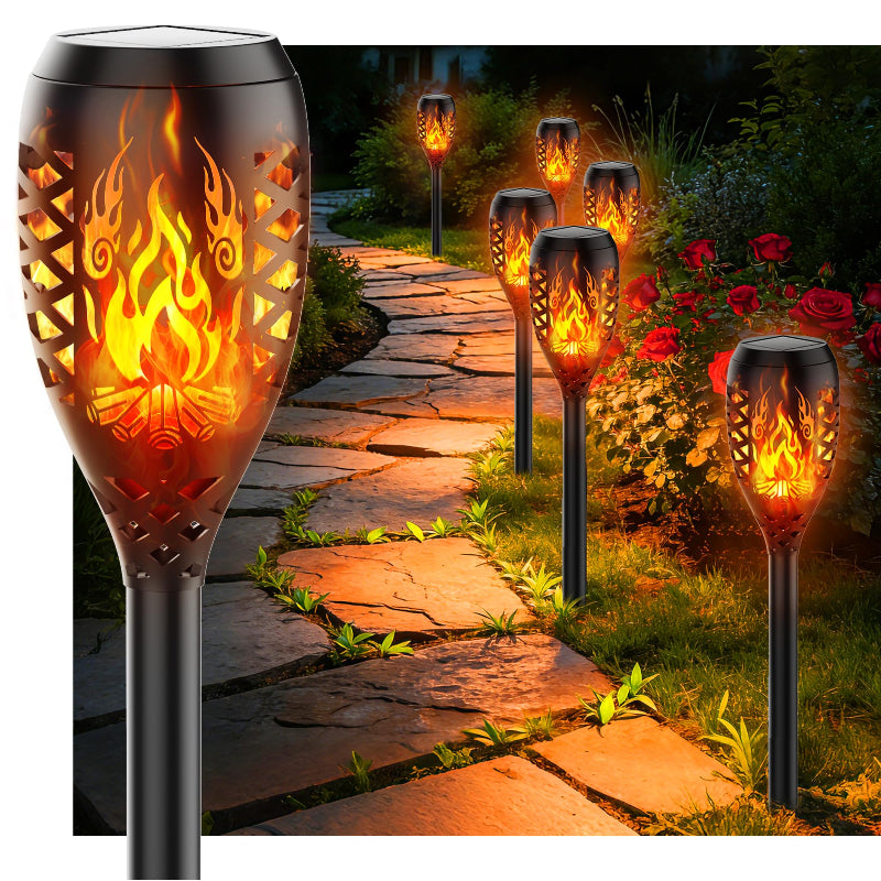 Solar garden trail lights outdoor decorative stakes CE Garden
