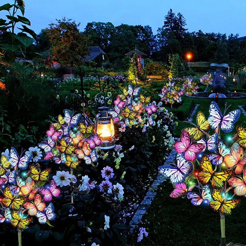 IP66 waterproof solar butterfly decorative stake close up - butterfly wing detail