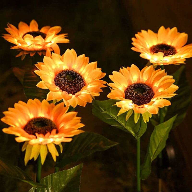 CEGarden artificial solar sunflower garden lights outdoor stake lights