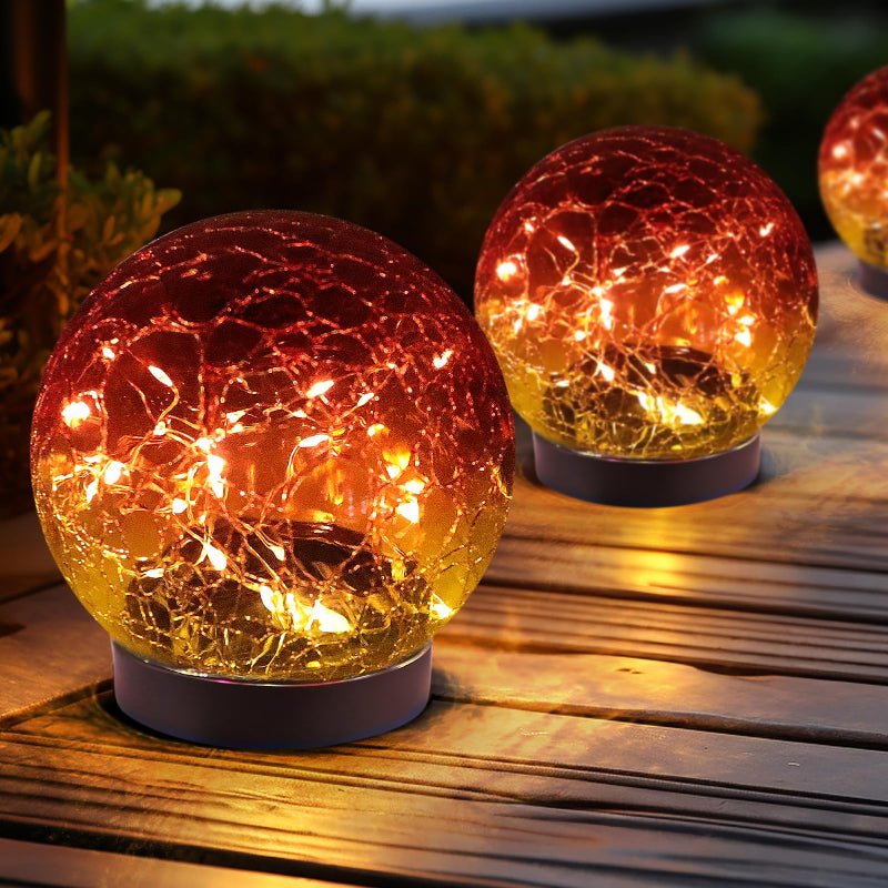 CEgarden Solar Globe Lights Outdoor – Cracked Glass Ball Garden Lights (2–8 Pack) - CE GARDEN