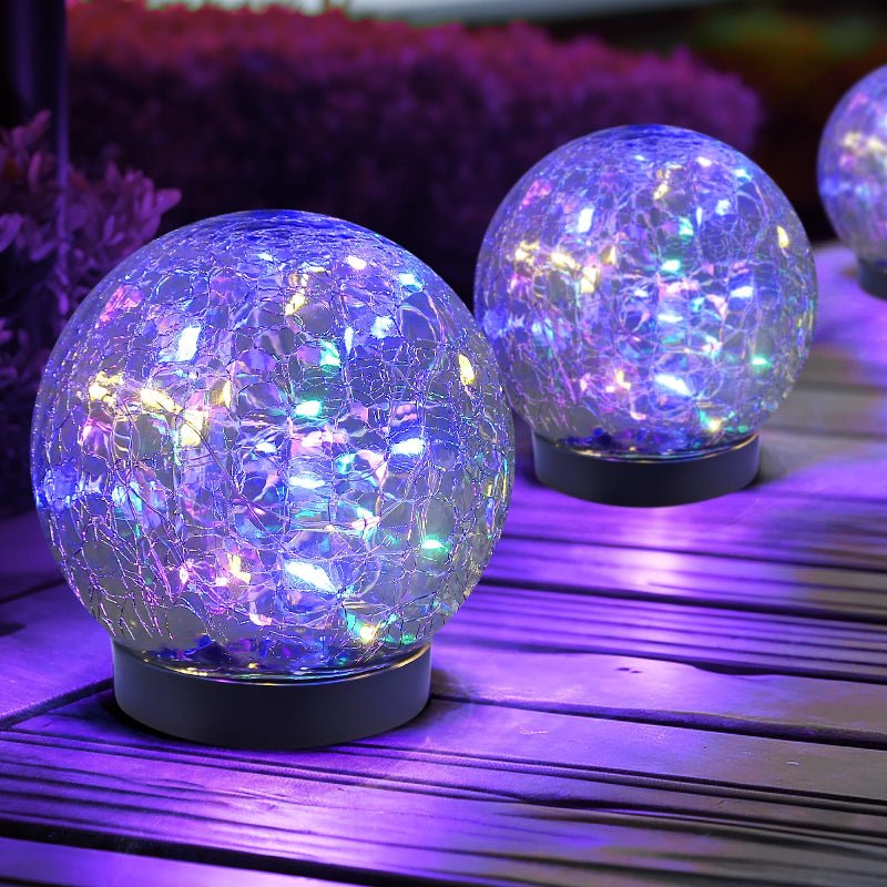 CEgarden Solar Globe Lights Outdoor – Cracked Glass Ball Garden Lights (2–8 Pack) - CE GARDEN