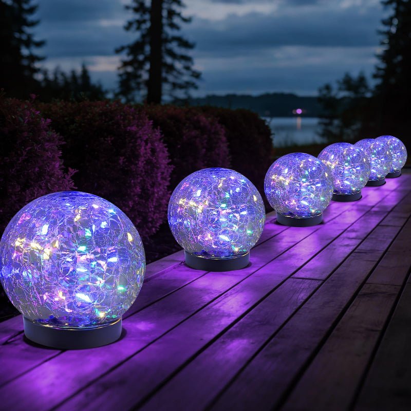 CEgarden Solar Globe Lights Outdoor – Cracked Glass Ball Garden Lights (2–8 Pack) - CE GARDEN