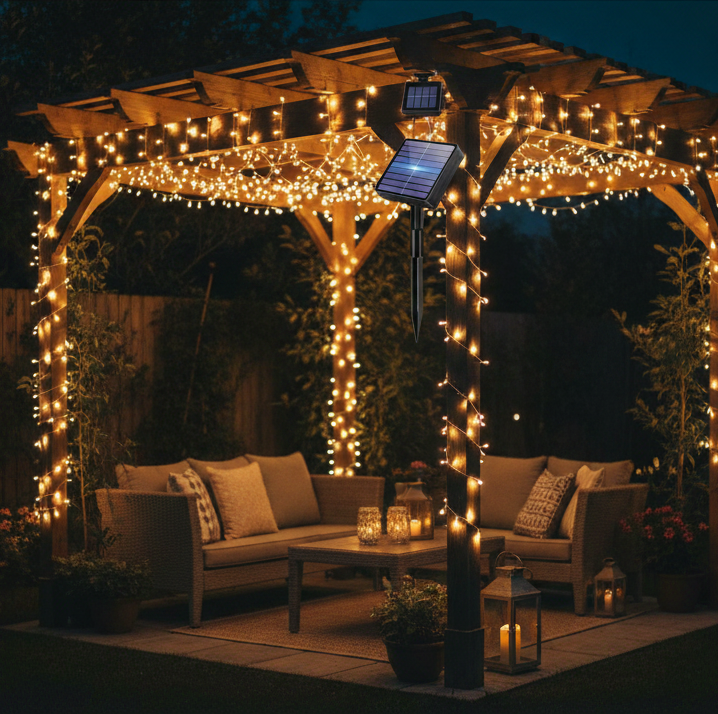 CEGarden solar outdoor string lights waterproof garden fairy lights