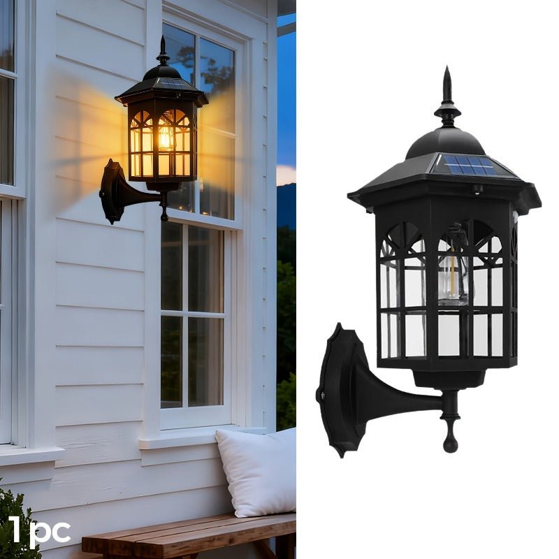 Retro Solar Wall Light – Decorative Shadow Effect - CE GARDEN