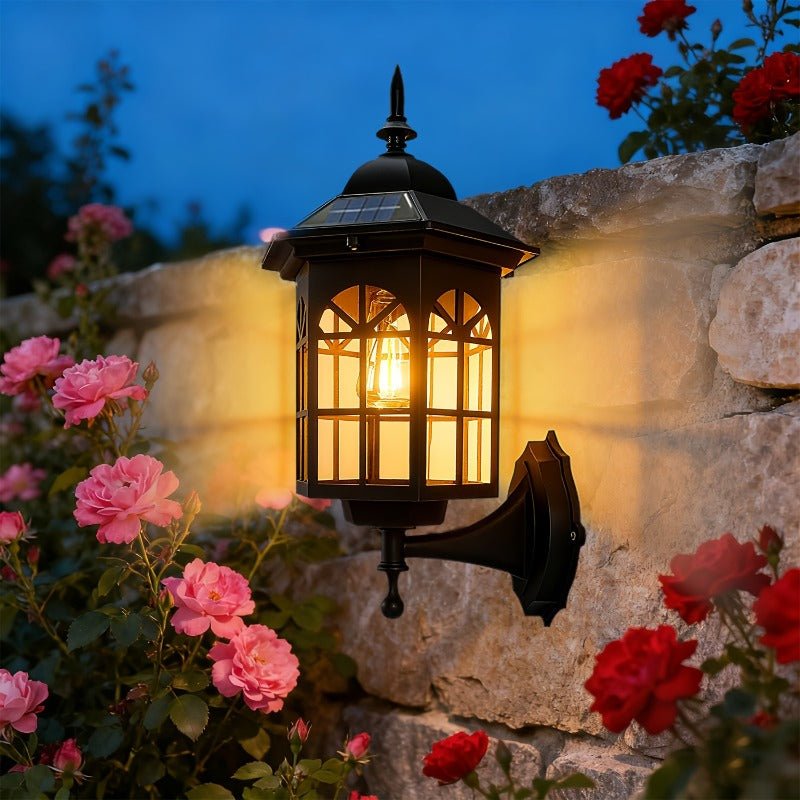 Retro Solar Wall Light – Decorative Shadow Effect - CE GARDEN