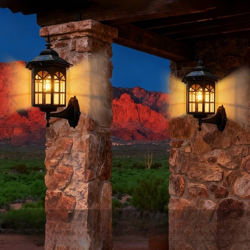 Retro Solar Wall Light – Decorative Shadow Effect - CE GARDEN