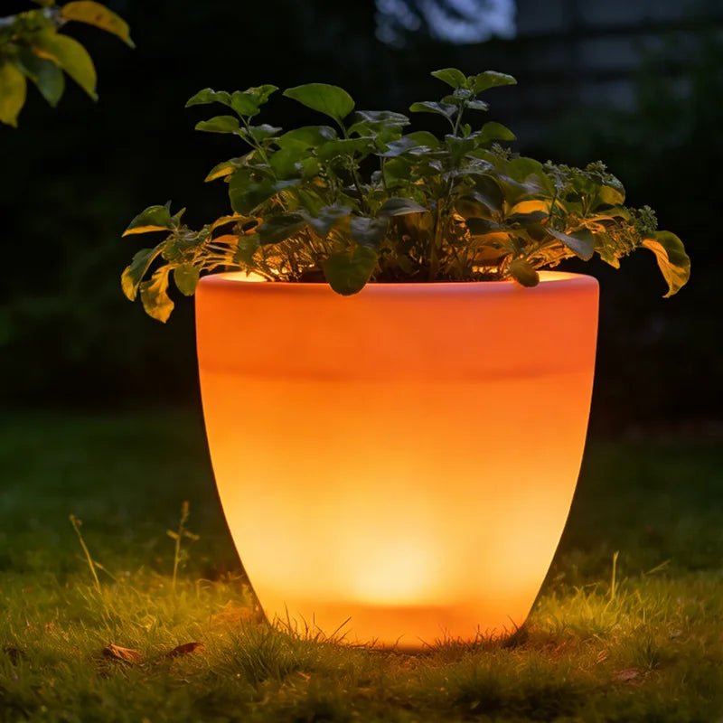 RGB Solar Color-Changing Flower Pot Light, Outdoor Decorative Garden Light - CE GARDEN