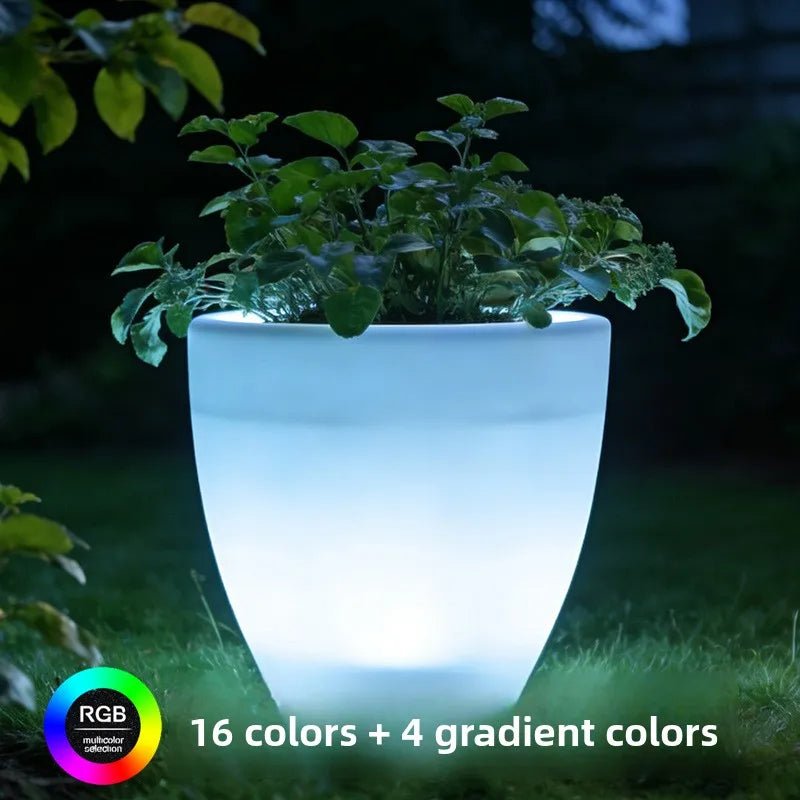 RGB Solar Color-Changing Flower Pot Light, Outdoor Decorative Garden Light - CE GARDEN
