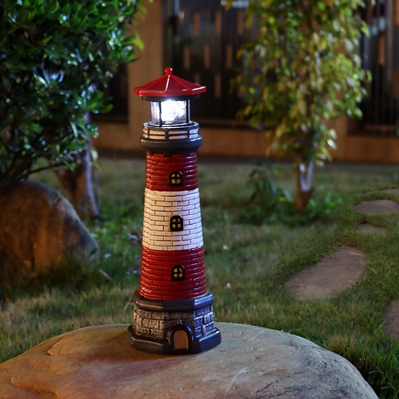 Solar Lighthouse Outdoor Garden Decor Statue Light - CE GARDEN