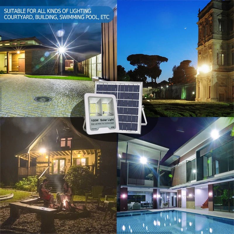 Solar Projector Flood Light IP66 Rated Aluminum Body Dust to Dawn Outdoor Garden Use - CE GARDEN