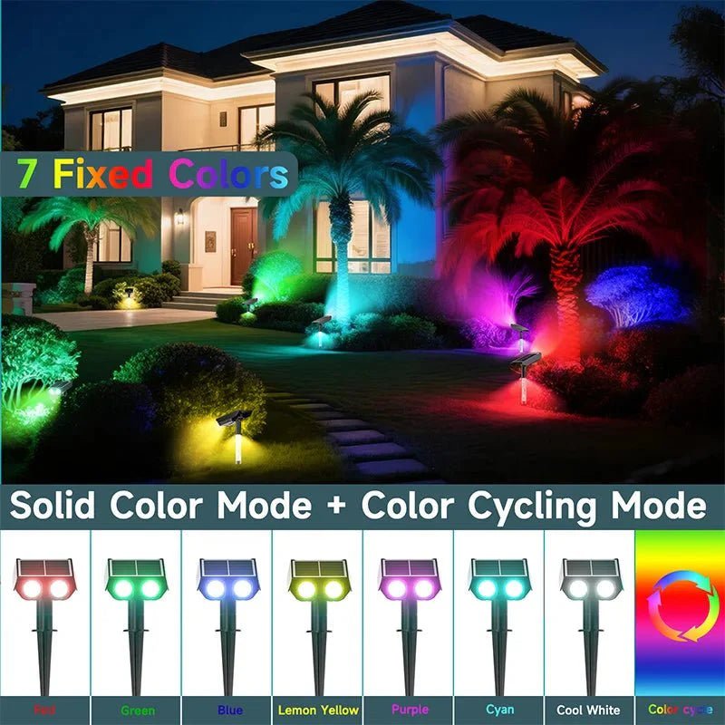One Light, Five Moods: How the CE Garden RGB Solar Spotlight Transforms Any Outdoor Space - CE GARDEN