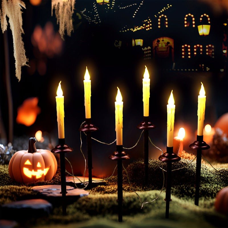 6 Pack Solar Candle Lights Outdoor Garden Decorations - CE GARDEN