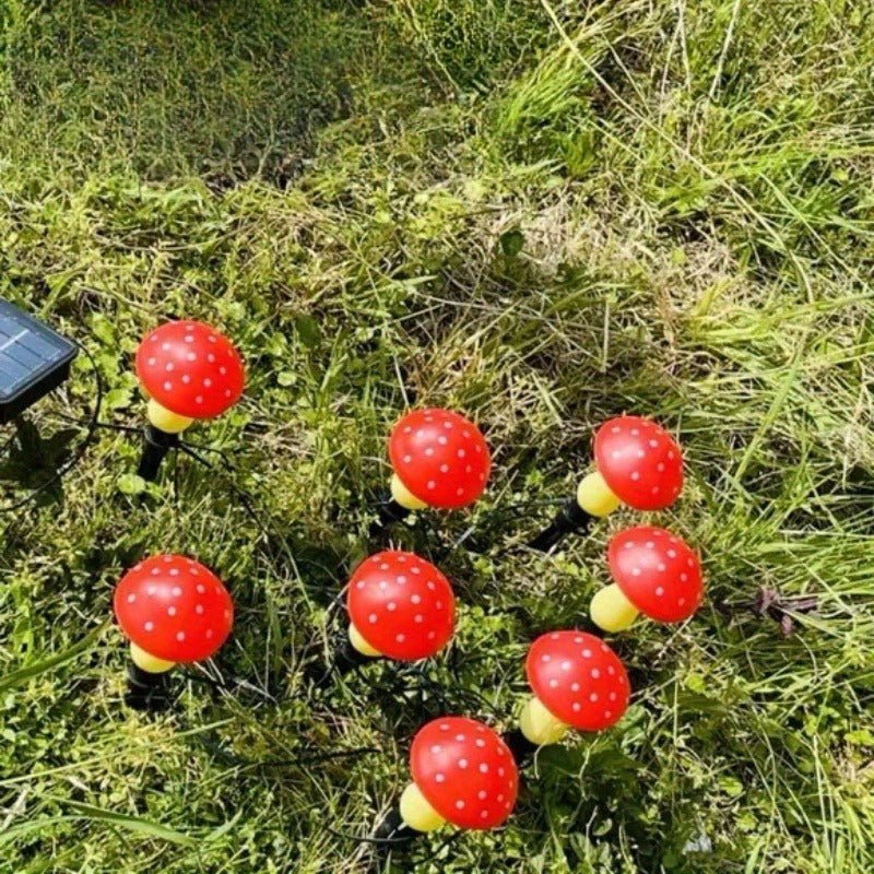8 Pack Solar Outdoor Red Mushroom Decorative Lights - CE GARDEN