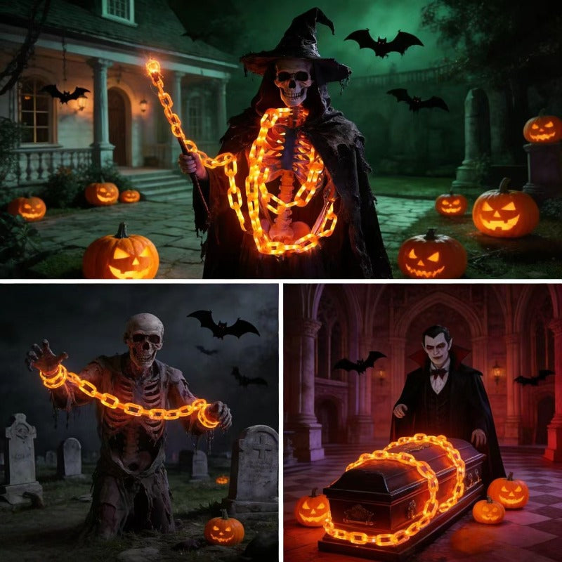 CEGarden solar glowing chain ambient light Halloween garden decor