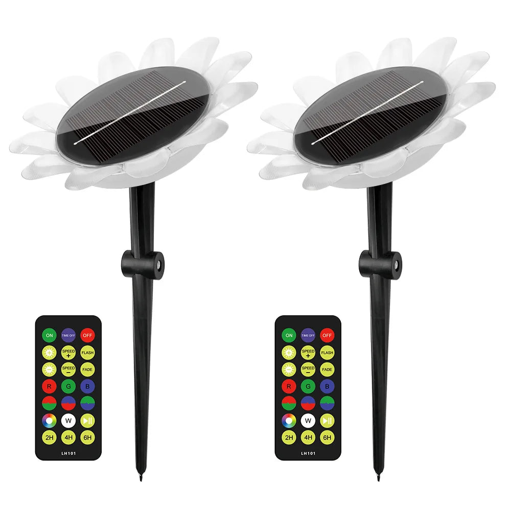 Solar underwater light floating on swimming pool at night with RGB color changing glow