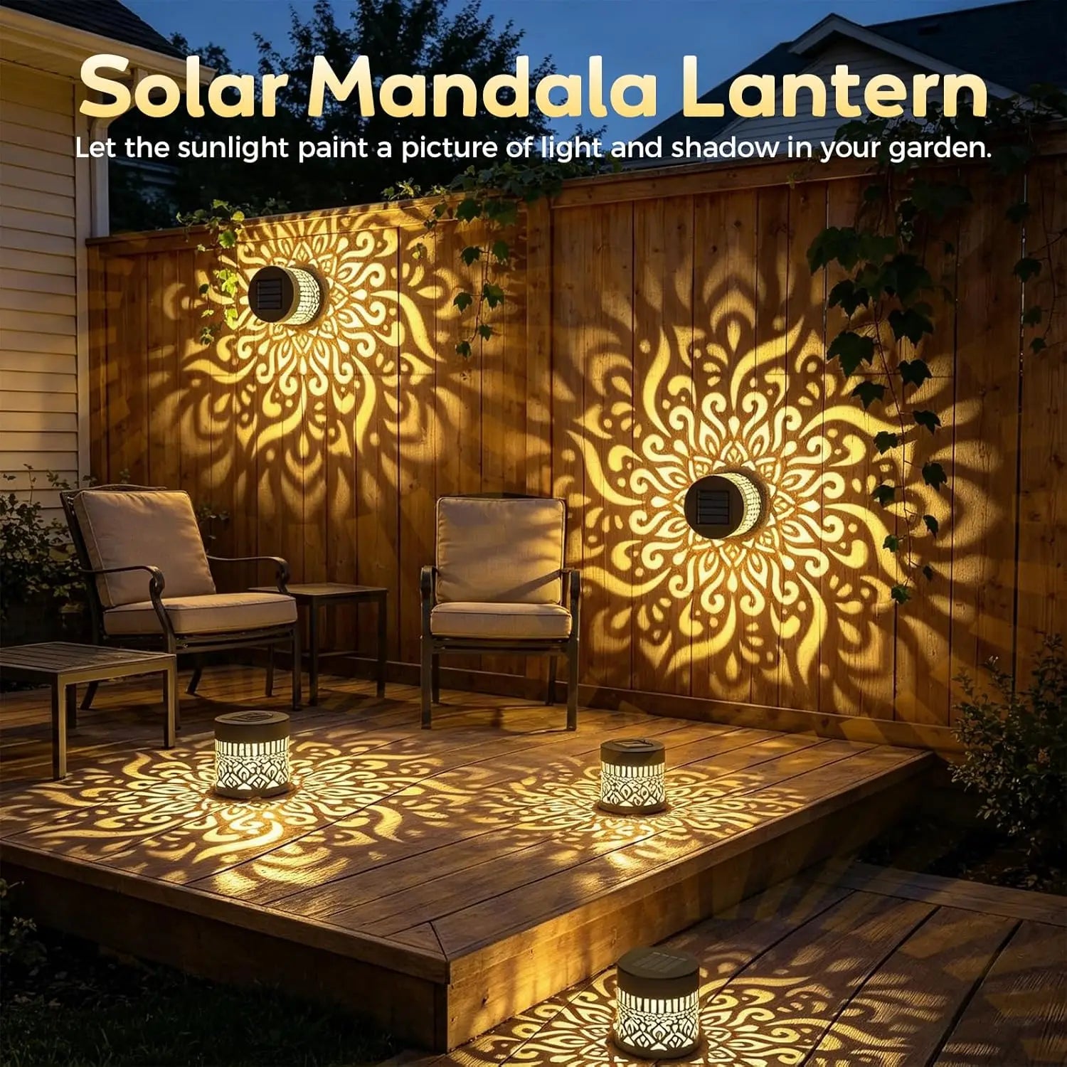 Solar Wall Decor Lights | IP65 Waterproof Stainless Steel Outdoor Wall Light