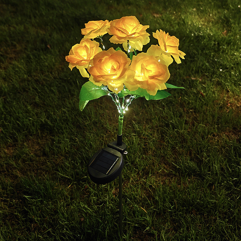 CEGarden artificial solar rose lights garden decor stake lights