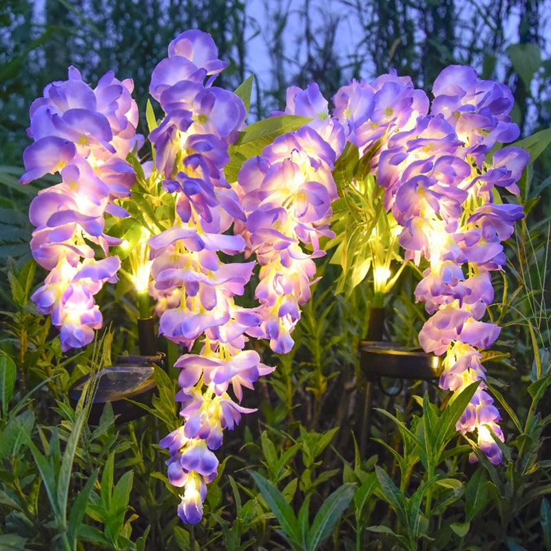 CEGarden solar artificial wisteria lantern lights garden decor pink purple yellow