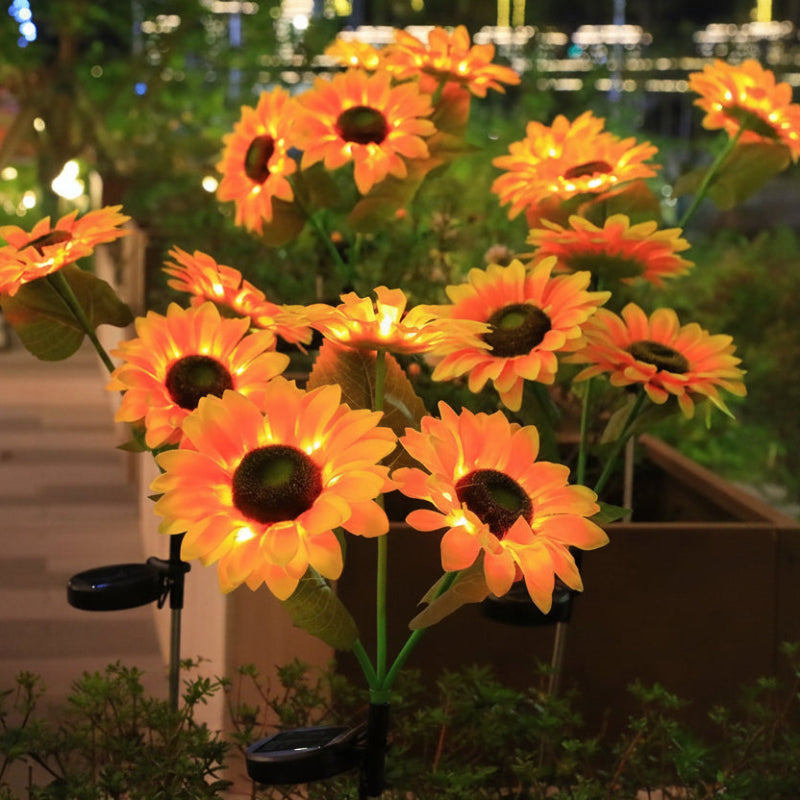 CEGarden artificial solar sunflower garden lights outdoor stake lights