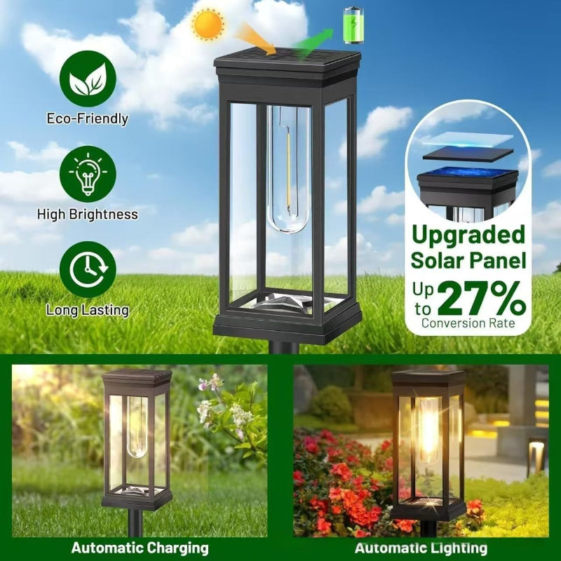 CEGarden solar filament trail lights waterproof outdoor garden stake lights 6 pack