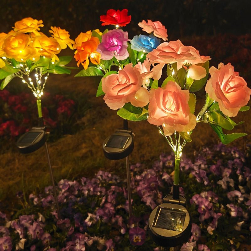 CEgarden Artificial Solar Rose Lights - CE GARDEN