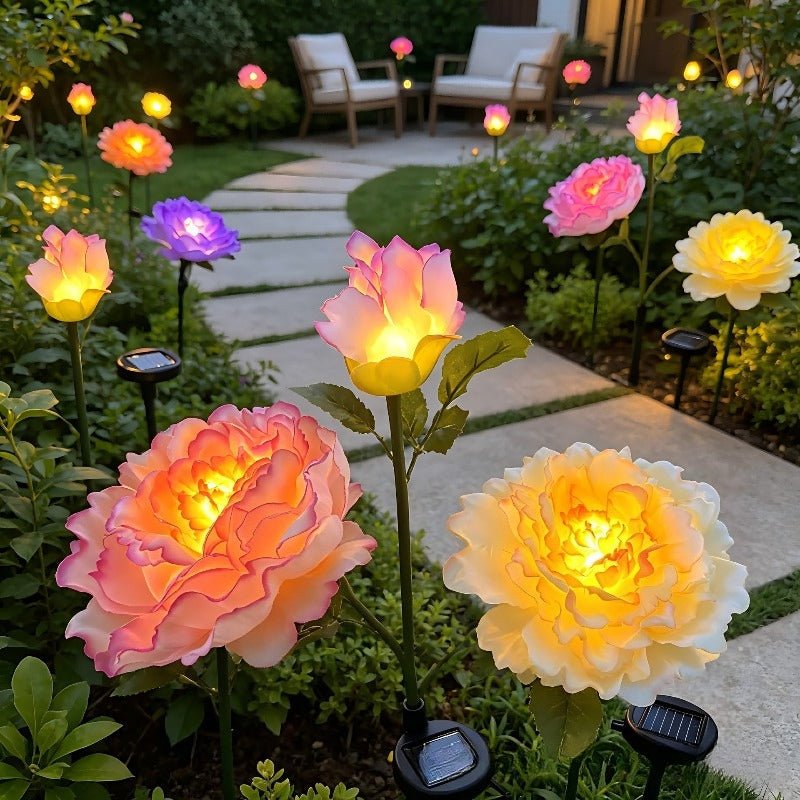 CEgarden Solar Artificial Flower Courtyard Garden Lights - CE GARDEN