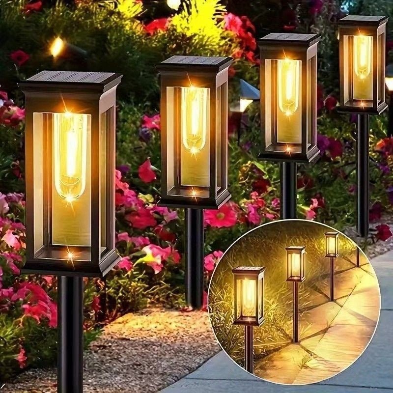 CEgarden Solar Filament Trail Lights – Waterproof Outdoor Garden Stake Lights (6 Pack) - CE GARDEN