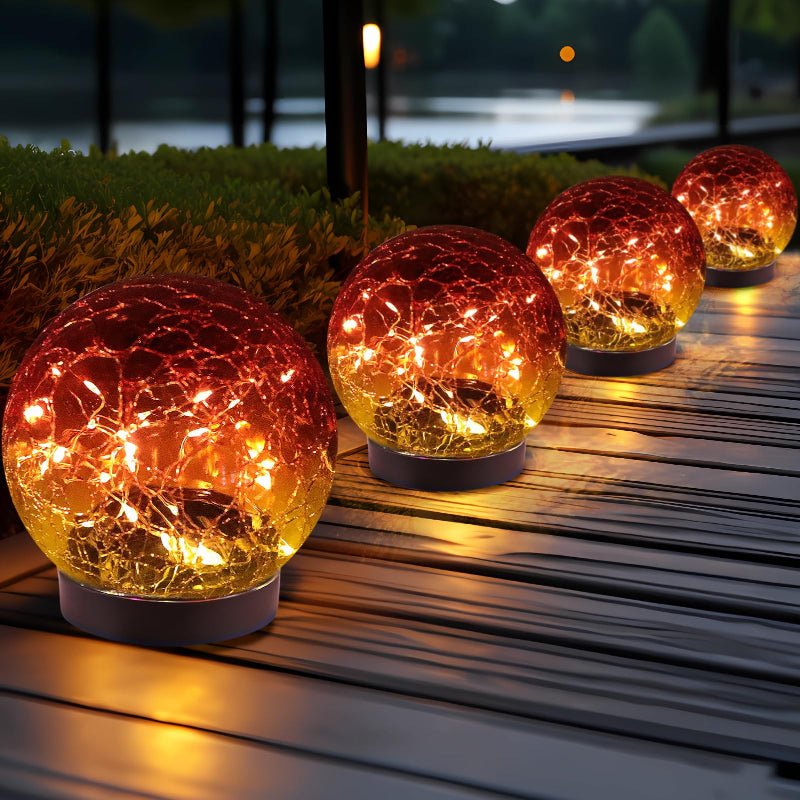 CEgarden Solar Globe Lights Outdoor – Cracked Glass Ball Garden Lights (2–8 Pack) - CE GARDEN