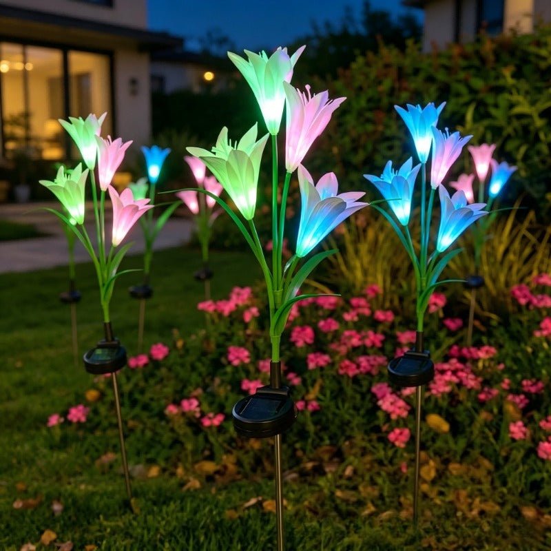 CEgarden Solar Powered Artificial Lily Garden Lights - CE GARDEN