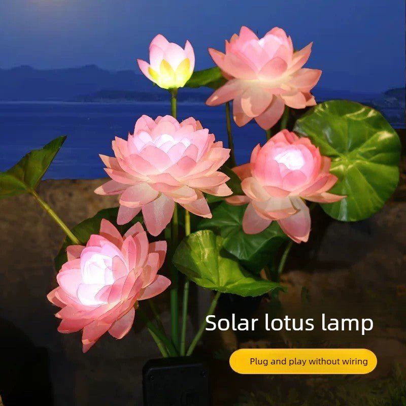 CEgarden Solar Powered Artificial Lotus Garden Lights - CE GARDEN