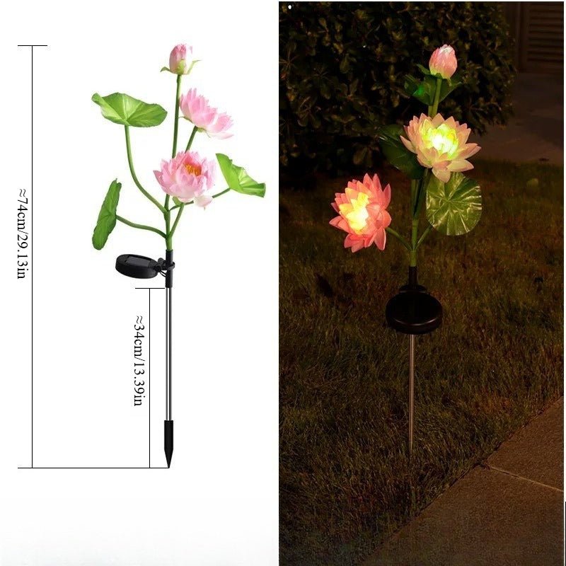 CEgarden Solar Powered Artificial Lotus Garden Lights - CE GARDEN