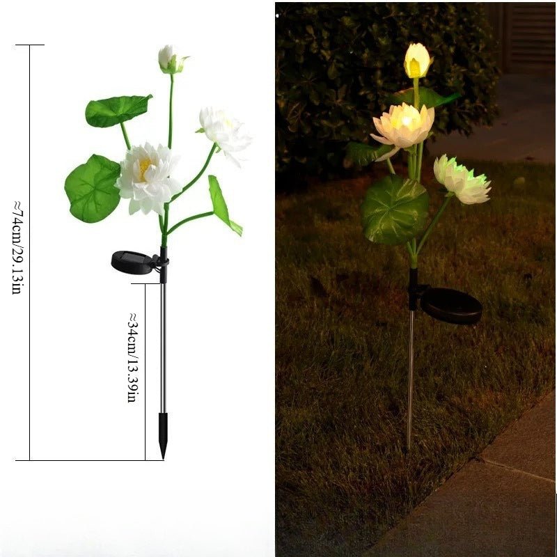 CEgarden Solar Powered Artificial Lotus Garden Lights - CE GARDEN