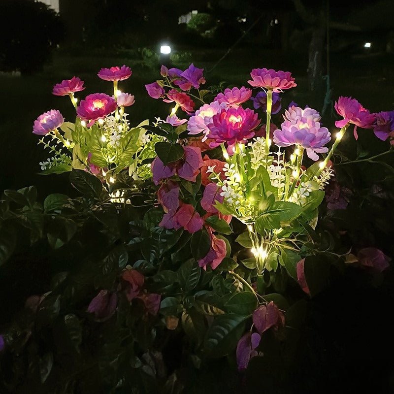 CEgarden Solar Powered Artificial Saussurea Garden Lights - CE GARDEN