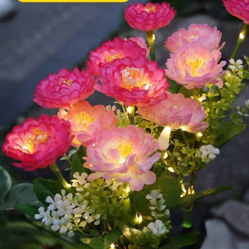 CEgarden Solar Powered Artificial Saussurea Garden Lights - CE GARDEN