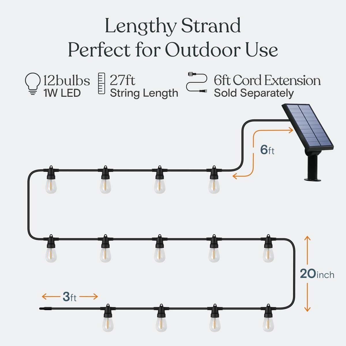 CEgarden Solar Powered Outdoor String Lights - CE GARDEN