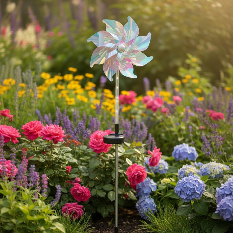 CEgarden Solar Powered Simulated Windmill Light for Courtyard and Garden - CE GARDEN