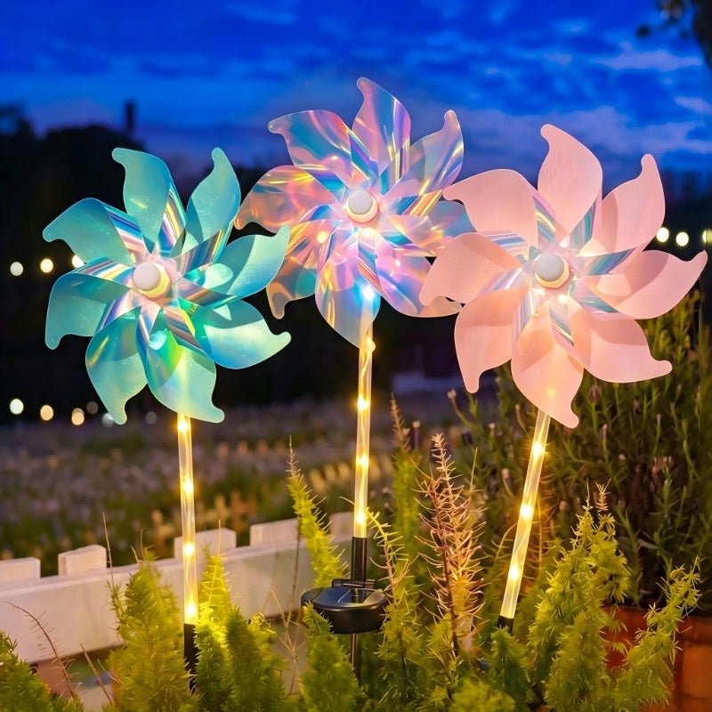 CEgarden Solar Powered Simulated Windmill Light for Courtyard and Garden - CE GARDEN