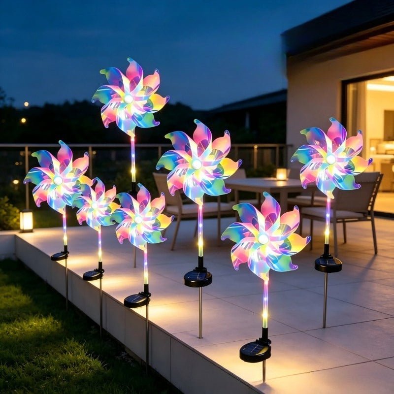 CEgarden Solar Powered Simulated Windmill Light for Courtyard and Garden - CE GARDEN