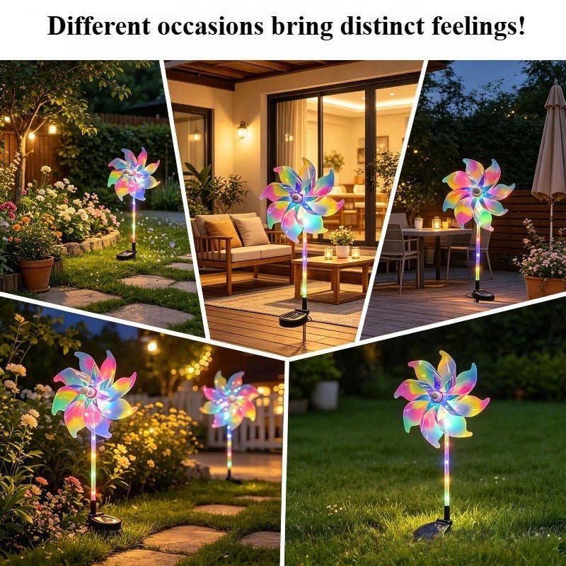 CEgarden Solar Powered Simulated Windmill Light for Courtyard and Garden - CE GARDEN