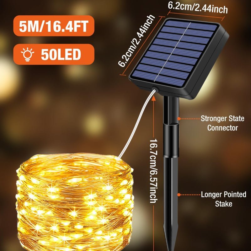 CEgarden Solar String Lights Outdoor – Waterproof Garden Fairy Lights (5M/12M) - CE GARDEN