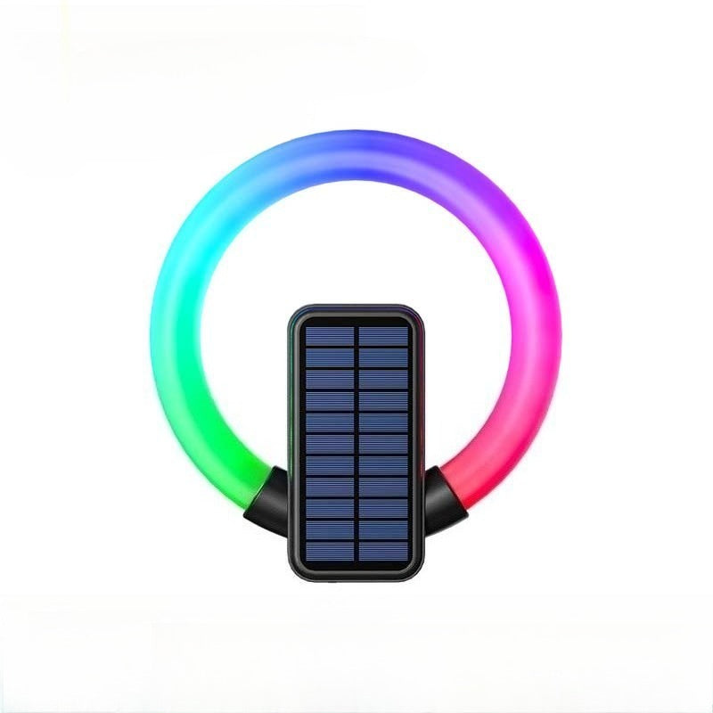 Solar RGB Ring Wall Light – IP65 Waterproof Outdoor Garden LED Lamp