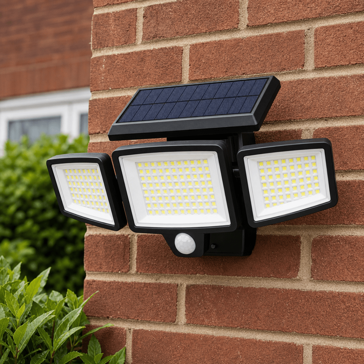 Outdoor Solar Security Light 1200LM | 3-Head Motion Sensor Flood Light - CE GARDEN