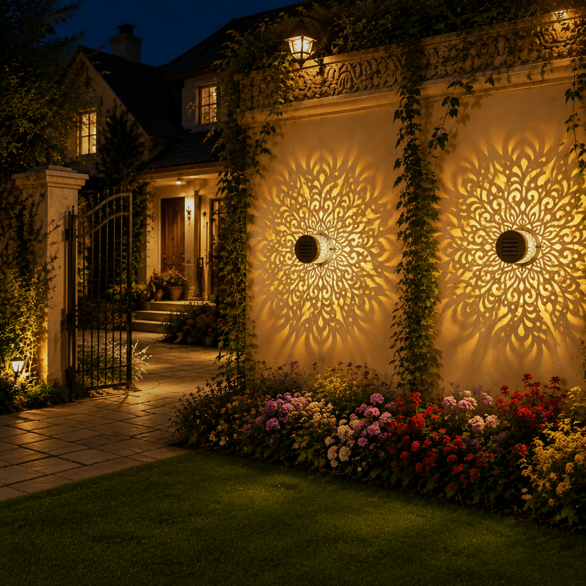 Outdoor Solar Wall Lights | IP65 Waterproof Garden Fence Lights - CE GARDEN