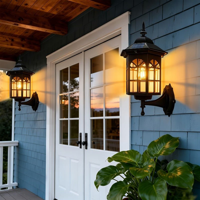 Retro Solar Wall Light – Decorative Shadow Effect - CE GARDEN