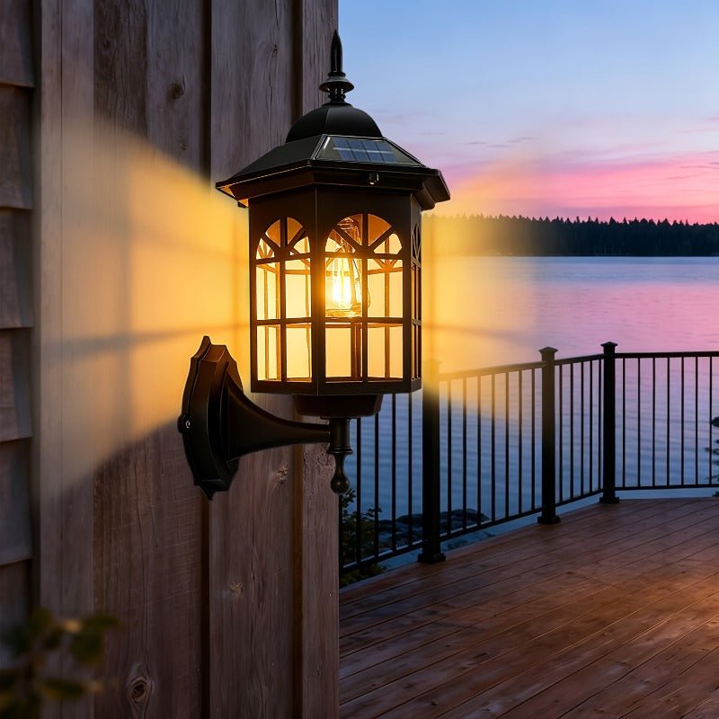 Retro Solar Wall Light – Decorative Shadow Effect - CE GARDEN