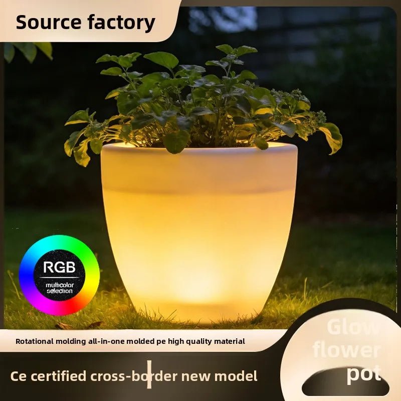 RGB Solar Color-Changing Flower Pot Light, Outdoor Decorative Garden Light - CE GARDEN