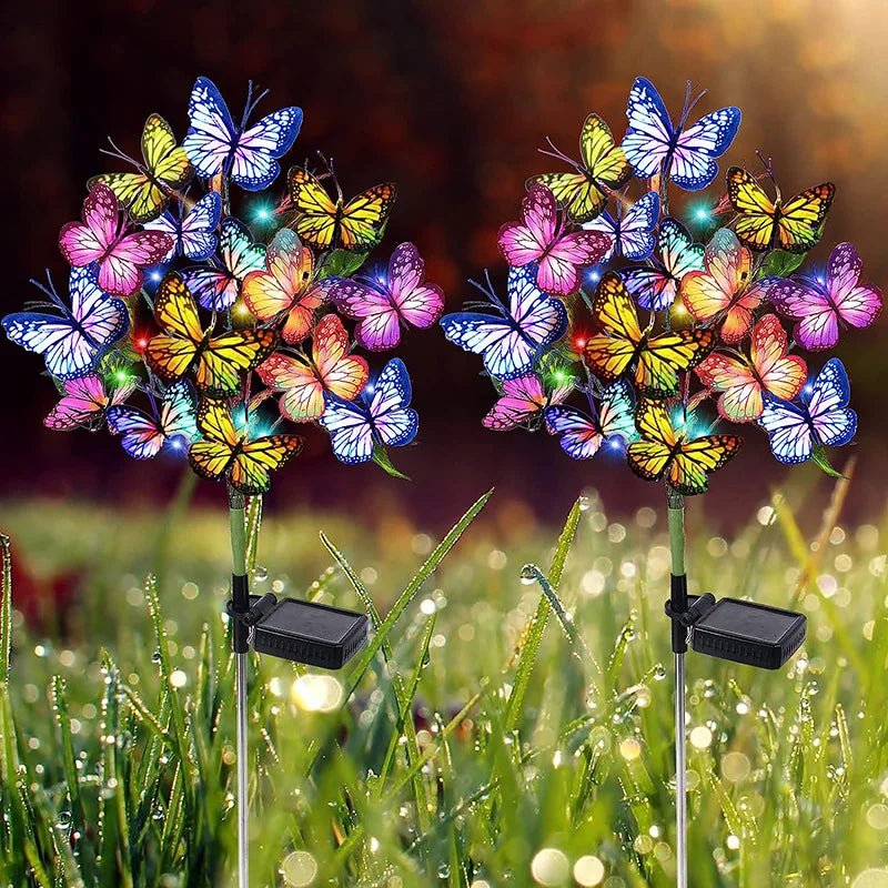 Solar Butterfly Garden Light | IP66 RGB Color-Changing Outdoor Lawn Decorative Stake - CE GARDEN
