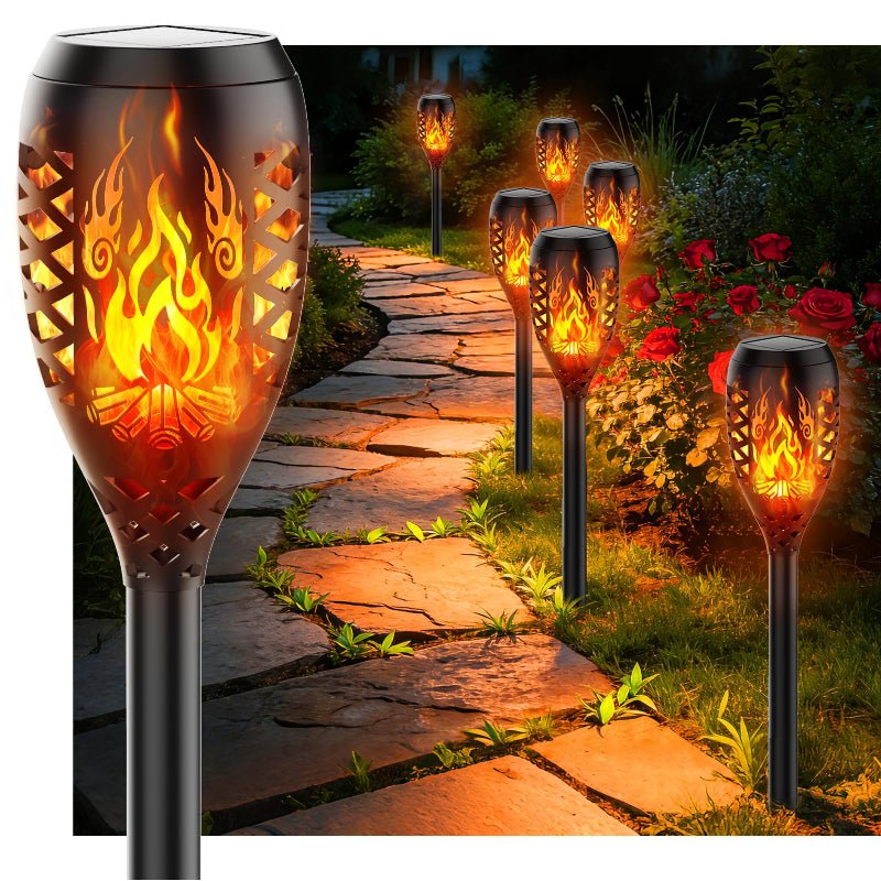 Solar garden lights for paths and borders at dusk